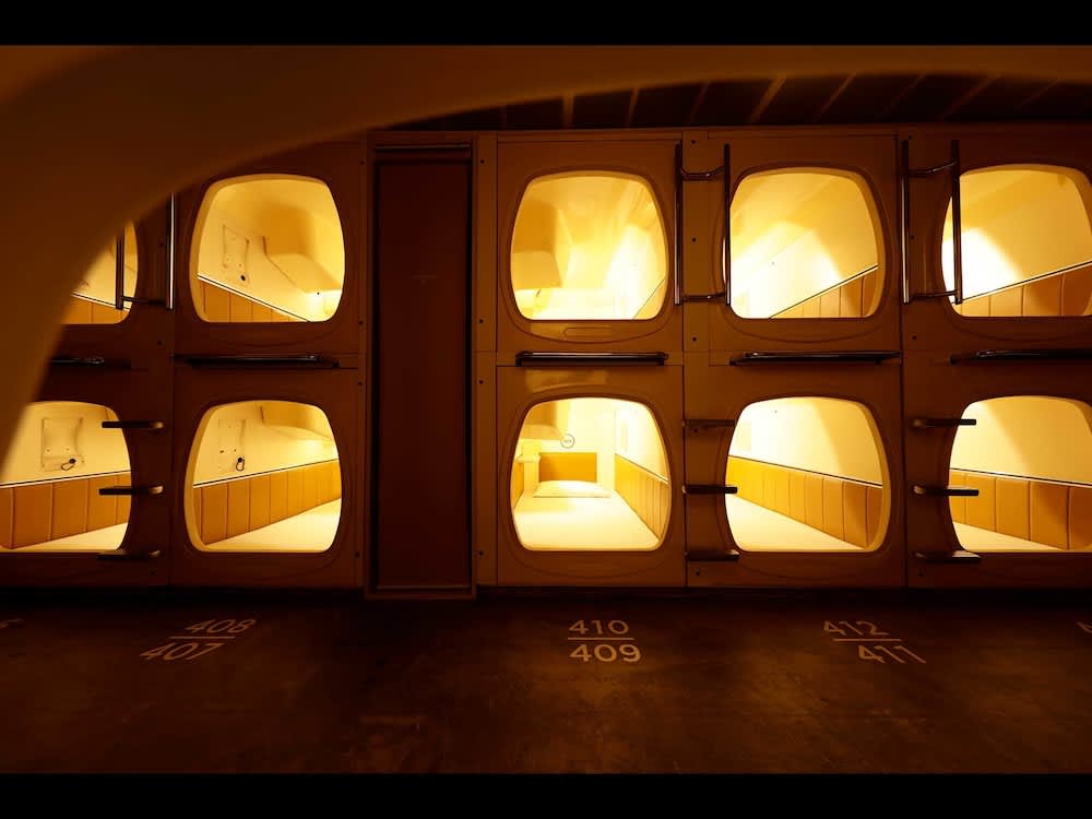 outside view of capsule hotels
