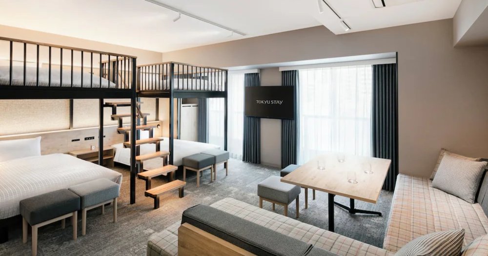 room interior with white bunk beds