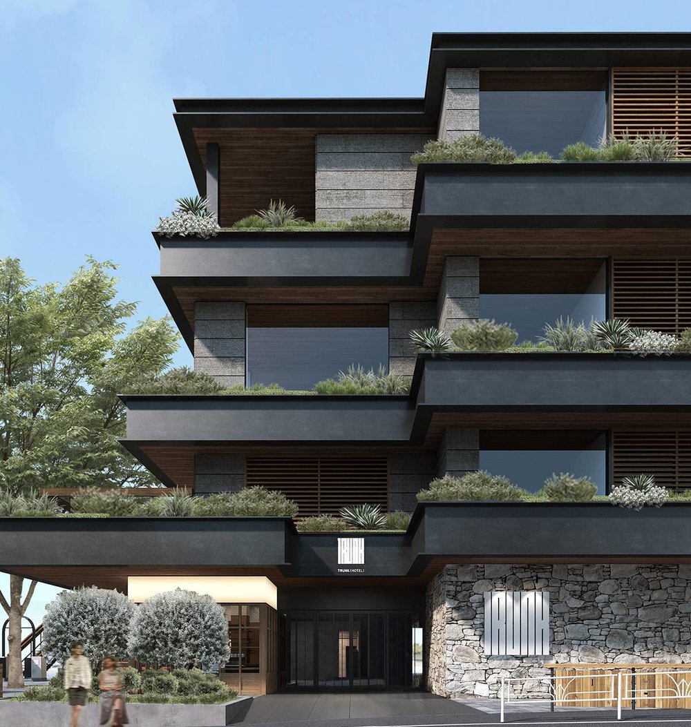 modern architecture building with black accents