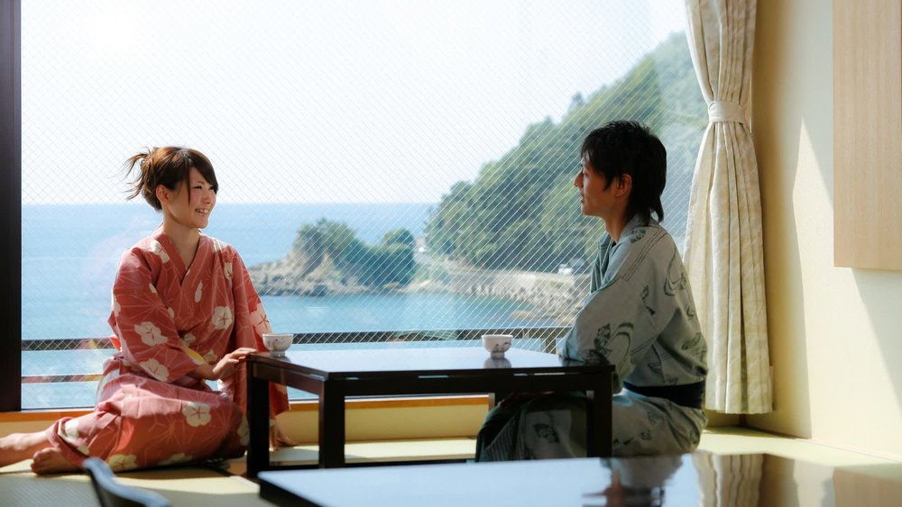 夕日浦溫泉靜花扇