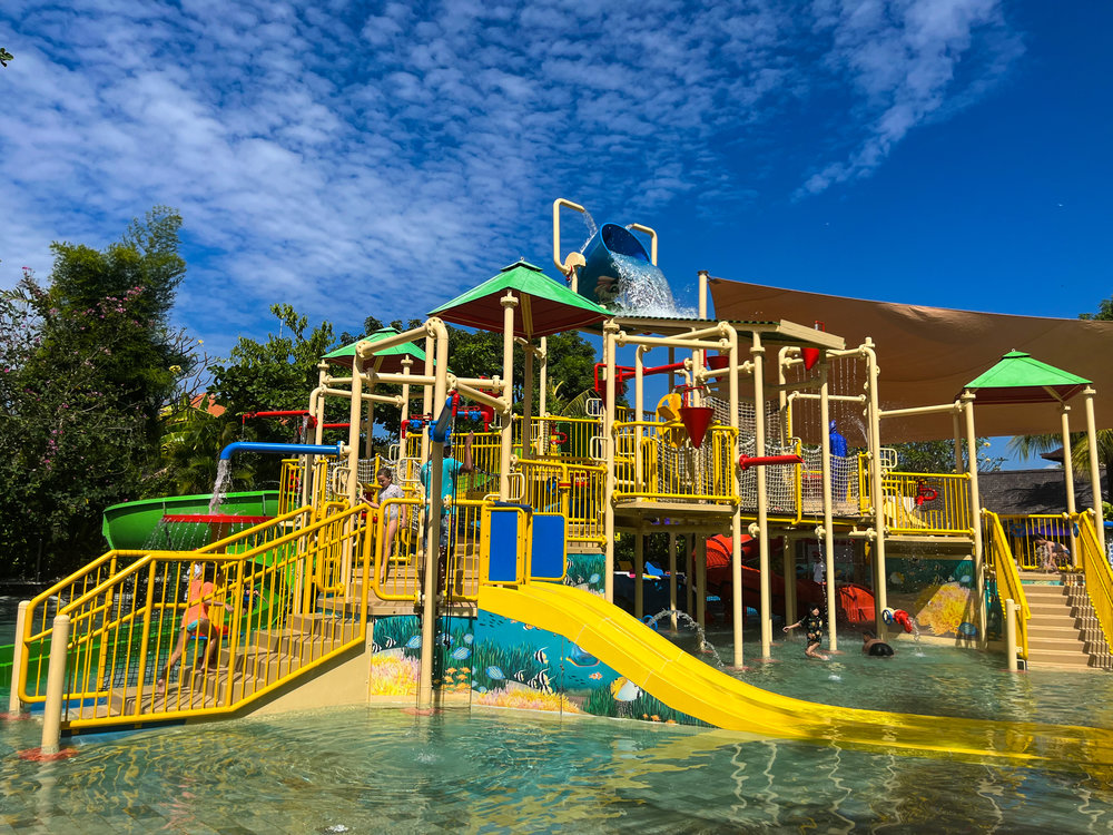 yellow structure in a swimming pool