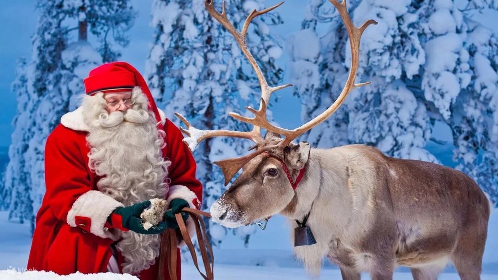 Santa Clause with raindeer