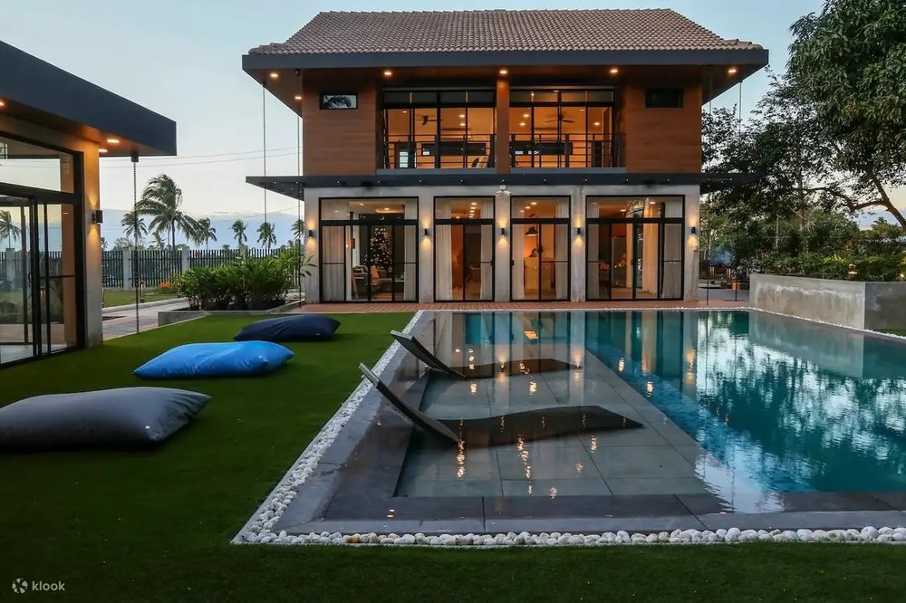 Swimming pool in front of the house