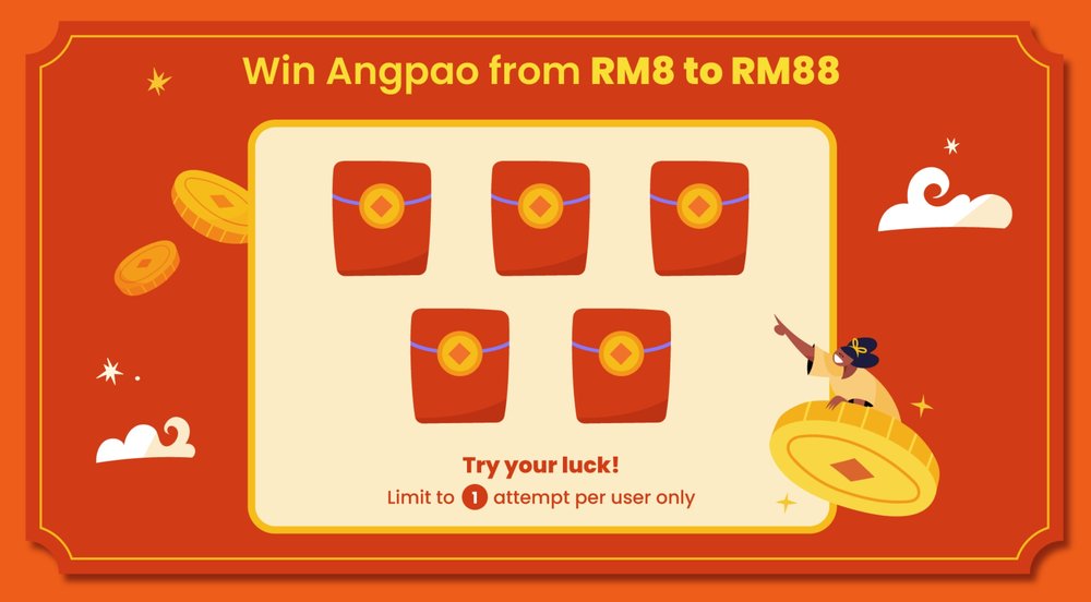 RM48888 off promo voucher Klook Angpao CNY 2025