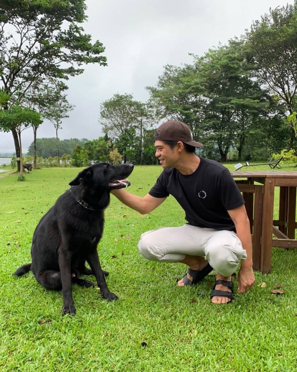 german shepherd and man in caliraya