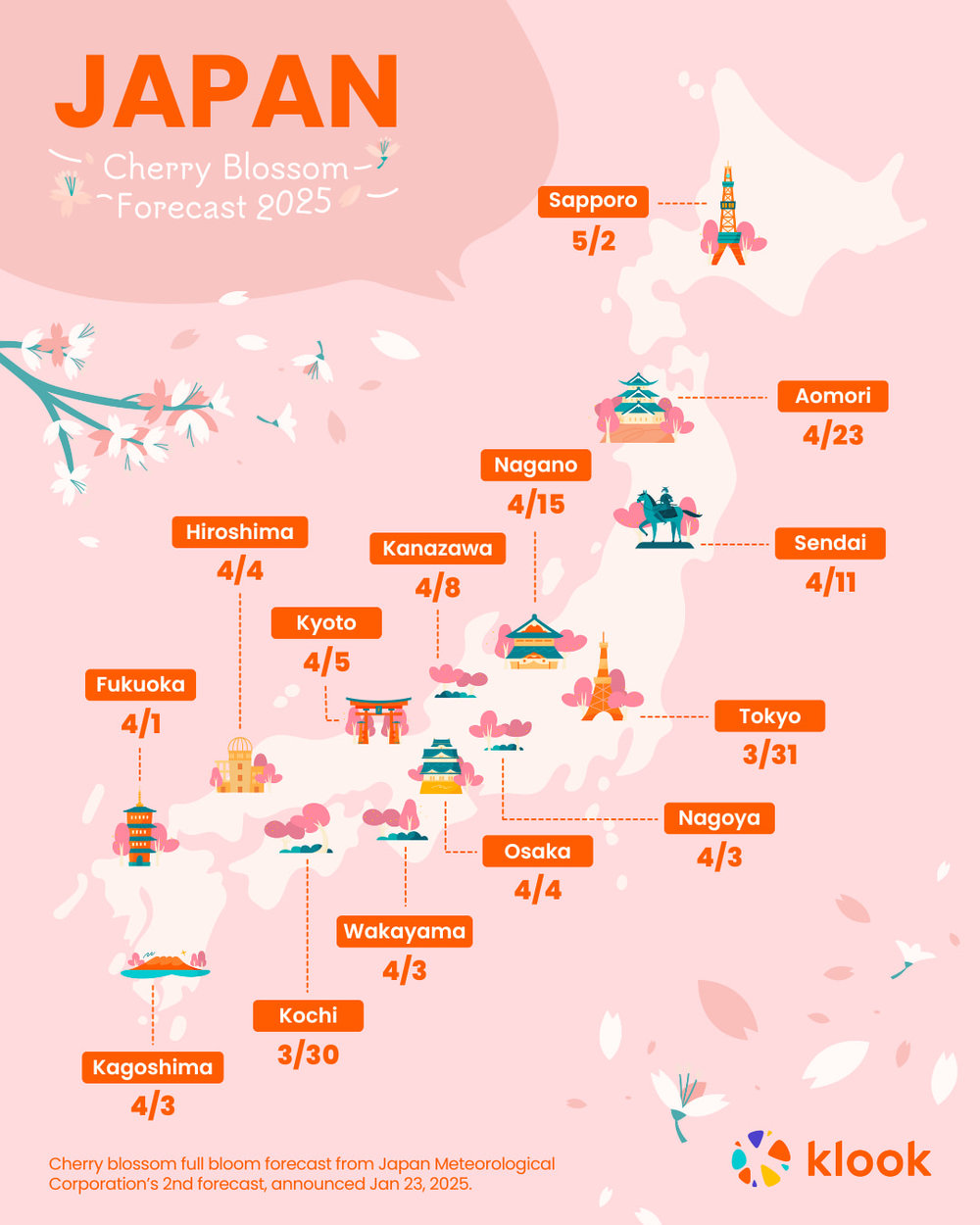 Japan Cherry Blossom Forecast 2025
