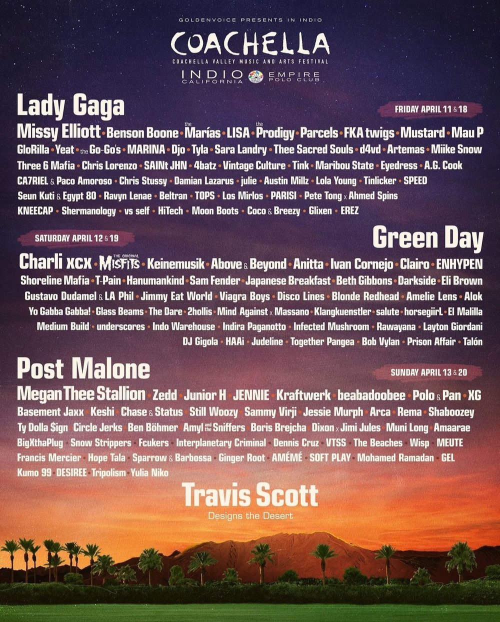 Coachella 2025 lineup
