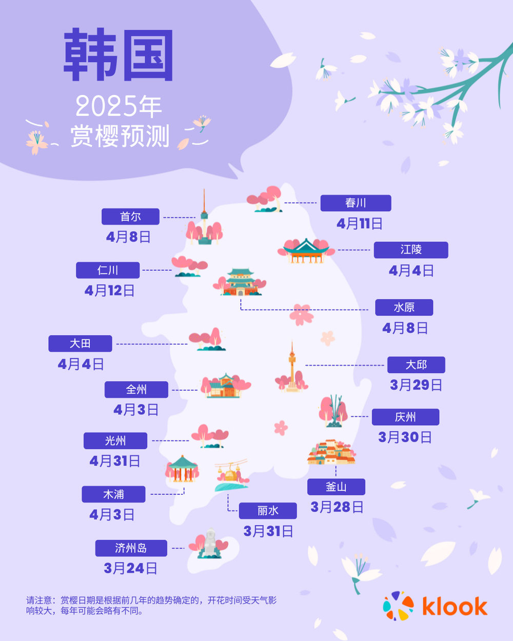 韩国赏樱预测2025