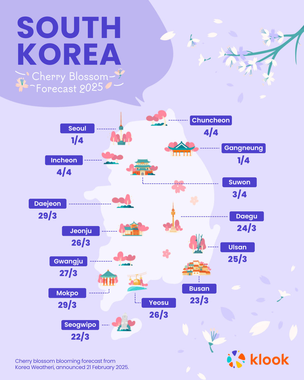 EN - South Korea Cherry Blossom Forecast 2025