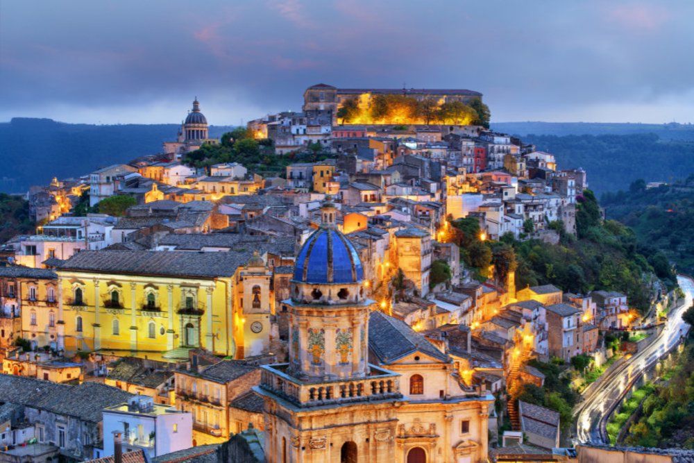 best airport to fly into italy - Ragusa Ibla, Sicily, Italy at dawn