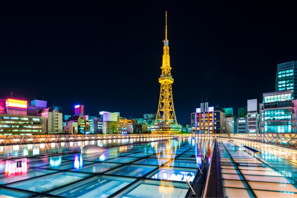 what to do in nagoya - Nagoya Tower in Japan night skyline