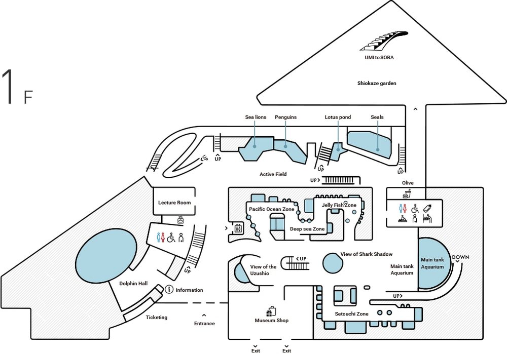 四國水族館園區地圖與設施簡介