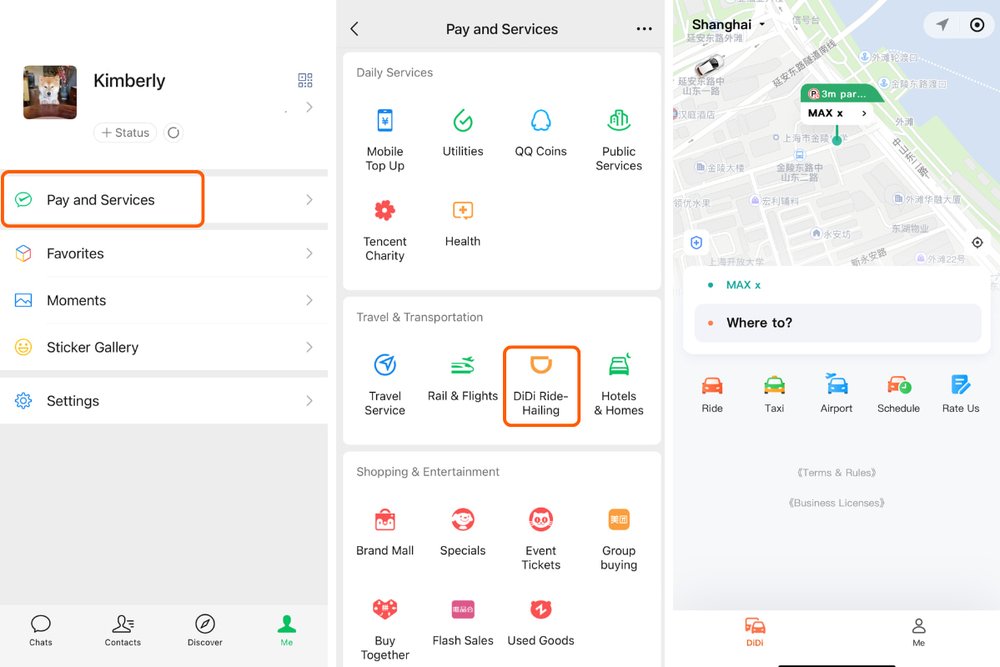 Essential Travel Apps for Visiting China - Booking DiDi via WeChat