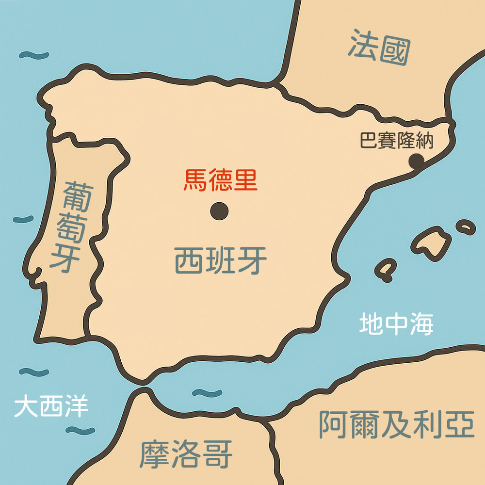 簡易西班牙地圖