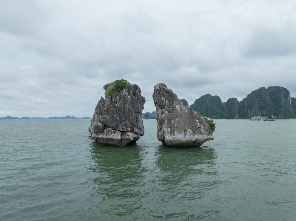 ベトナム ハロン湾 トロンマイ岩 海