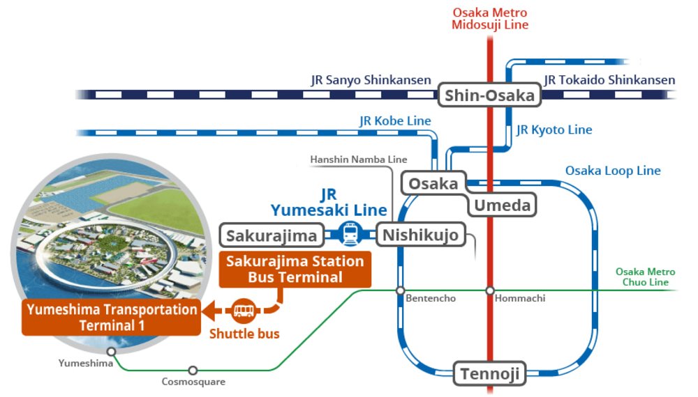Osaka Expo 2025 - Getting to the Osaka Expo by Shuttle Bus