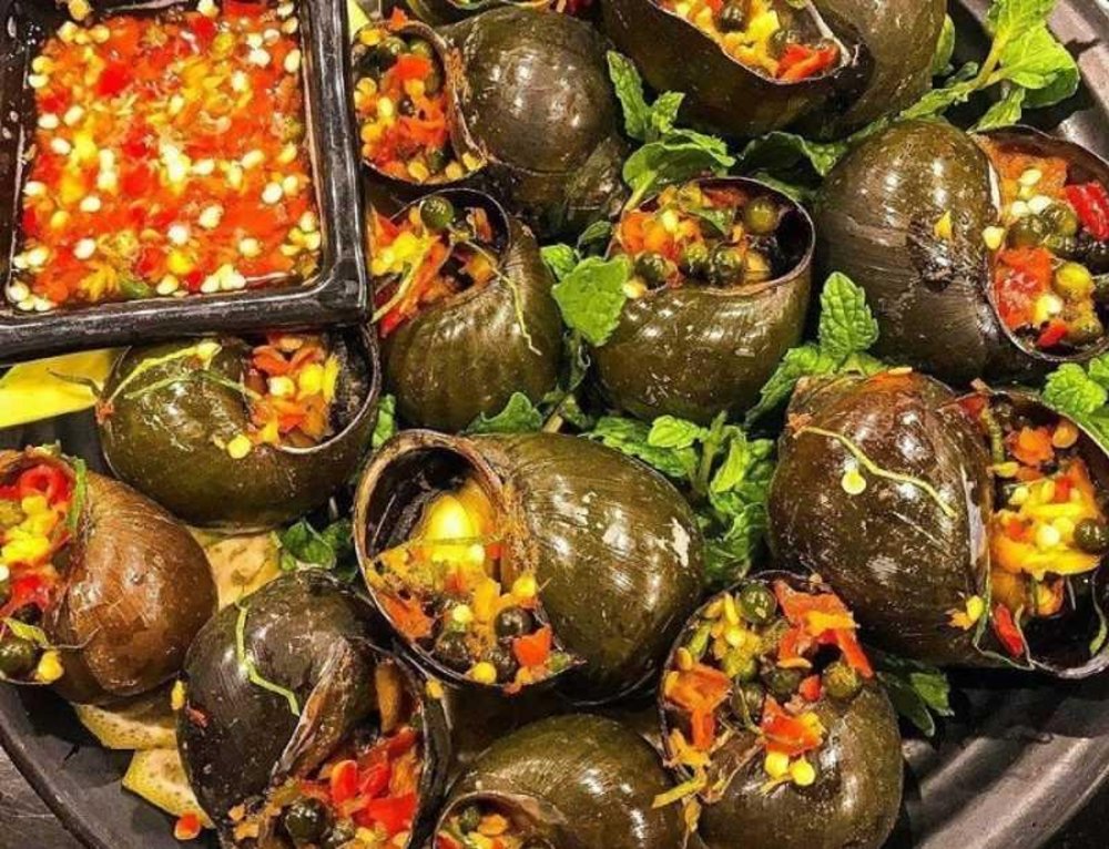 Ốc Nướng Tiêu Xanh