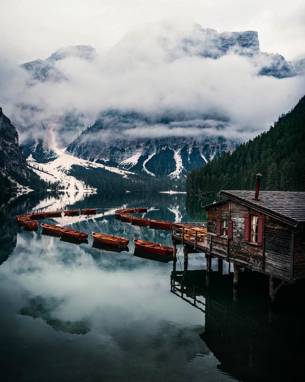 多洛米蒂山,多洛米蒂,Lago Di Braies,布萊埃斯湖