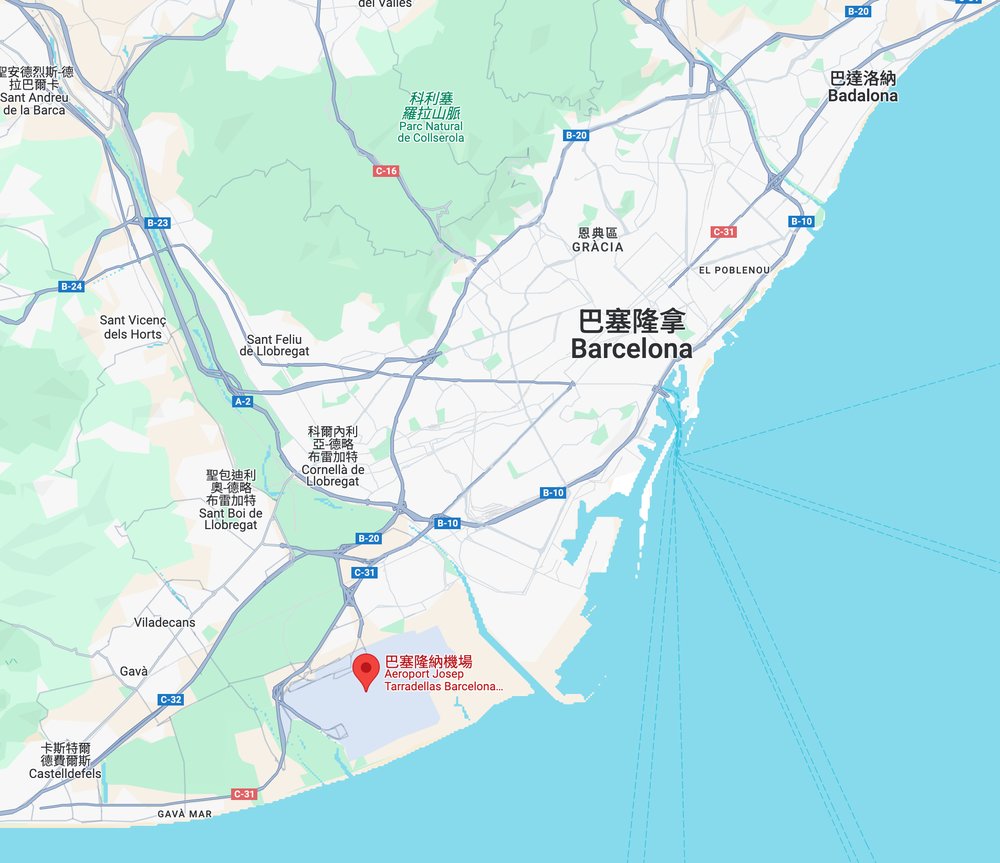 巴塞隆納機場地理位置