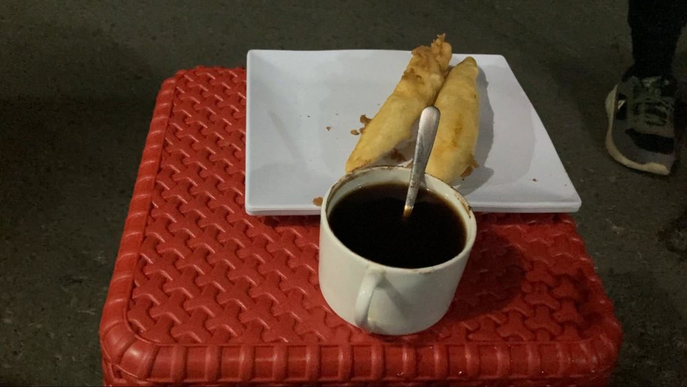 揚げバナナ コーヒー