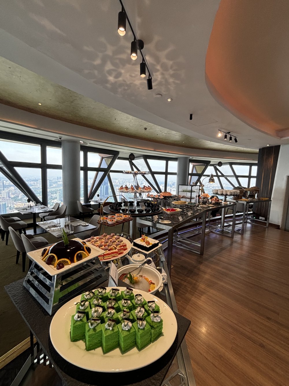 ORBIT Revolving Dining - Buffet display of desserts