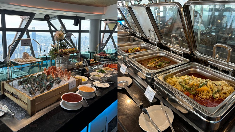 ORBIT Revolving Dining - buffet spread