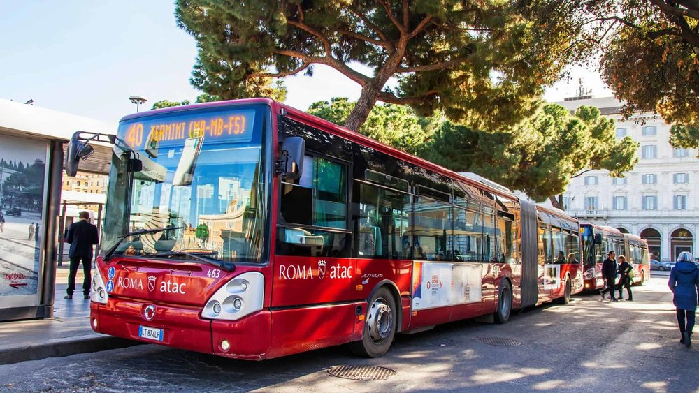 rome italy bus - rome red bus in the day