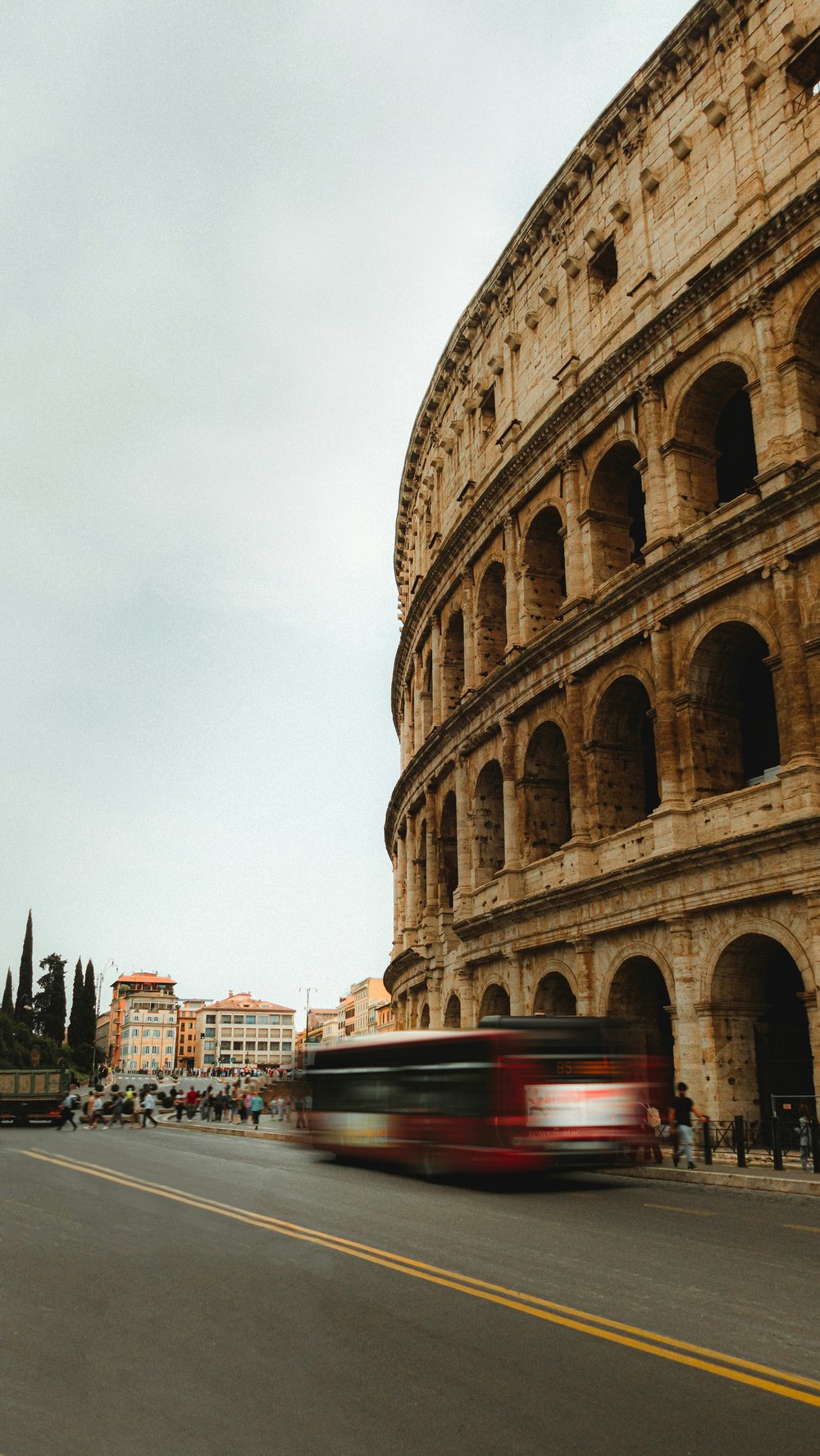 rome italy bus - bus in front of colosseum rome