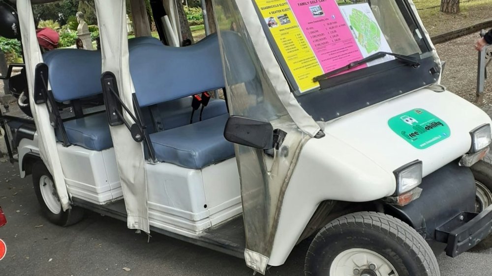Golf carts in Villa Borghese Gardens