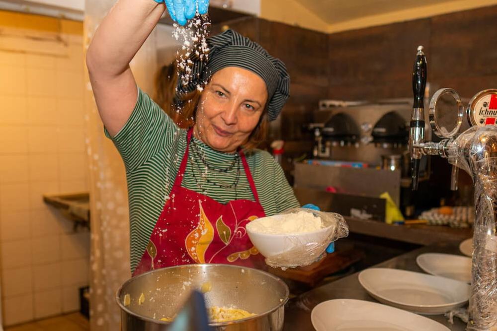 woman making pasta