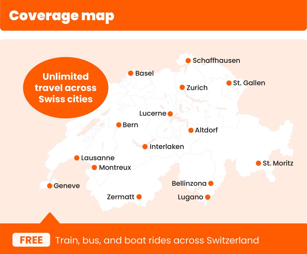 Swiss Travel Pass Cities Coverage Map