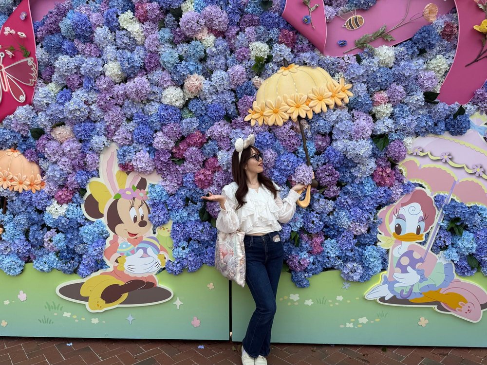 上海ディズニーランドについて知りたい50のこと！　フォトブース　ミニー　デイジー　アジサイ
