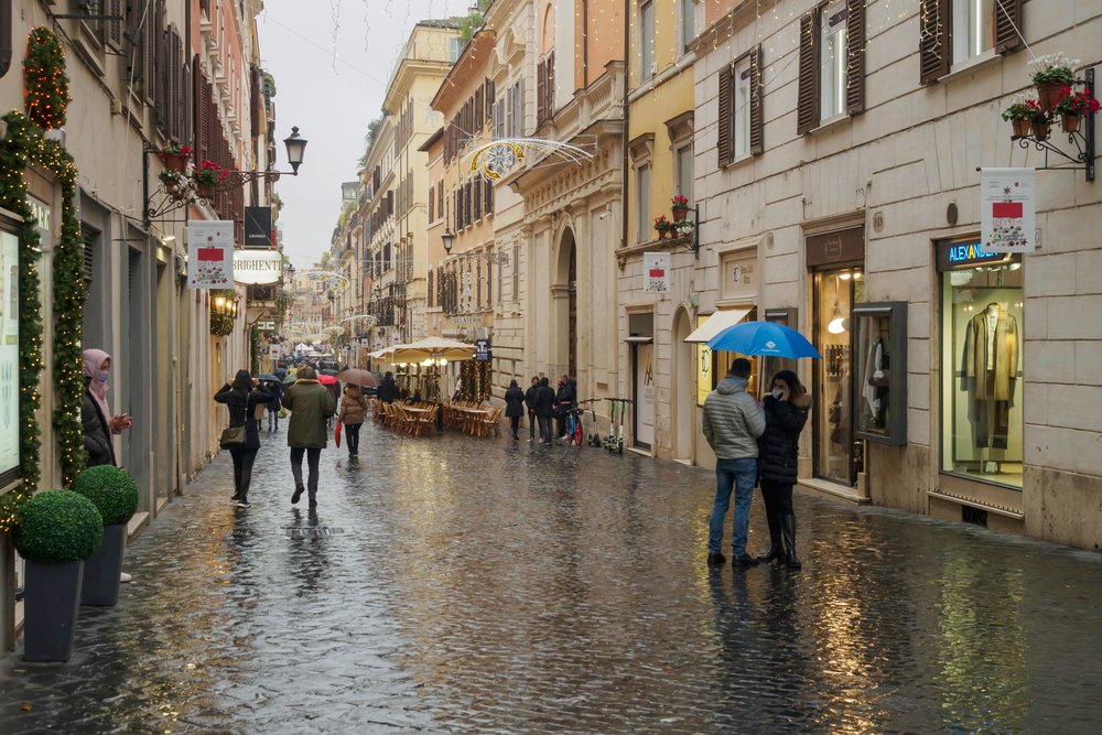 Cobblestoned street in Rome