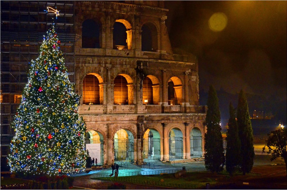 Christmas Tree outside the Colosseum
