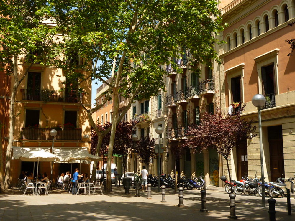 Gracia neighborhood in Barcelona, Spain