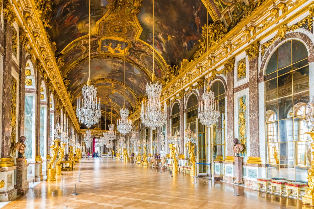 The Hall of Mirrors inside the Palace of Versailles
