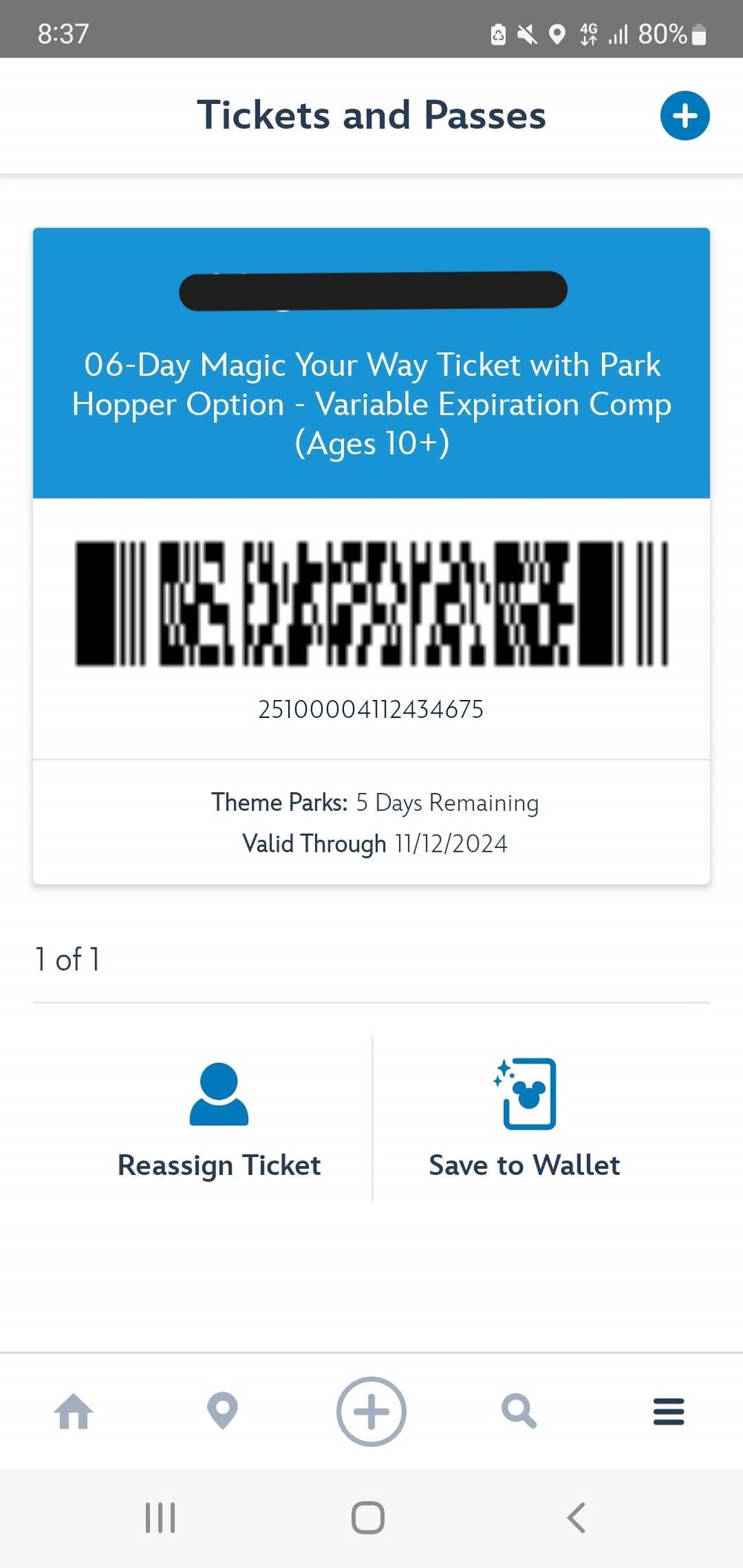 4749 フロリダ ディズニーチケット購入方法　StartYourDisneyExperience