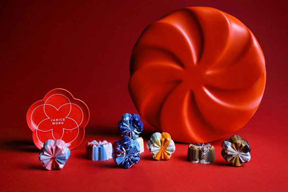 chocolate covered mooncakes with sophisticated placement