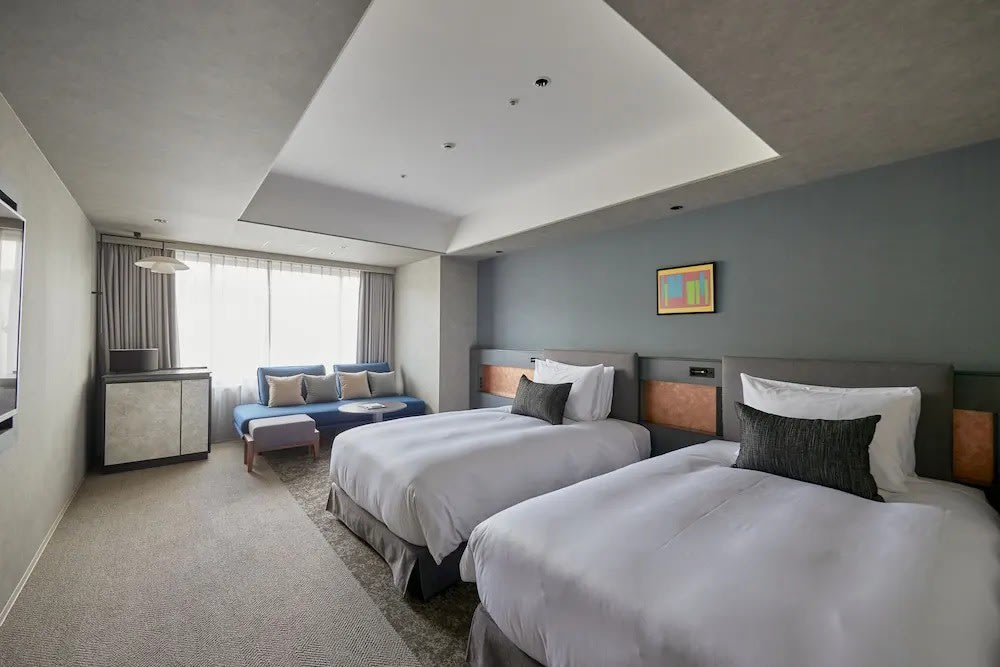 Modern twin room at NOHGA Hotel Kiyomizu Kyoto