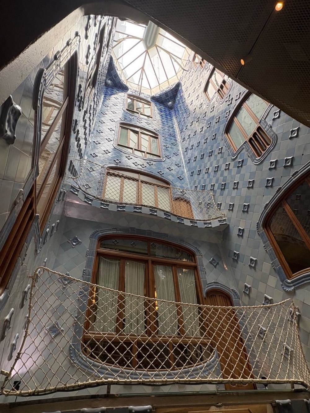 Sunlight fills Casa Batlló’s central courtyard