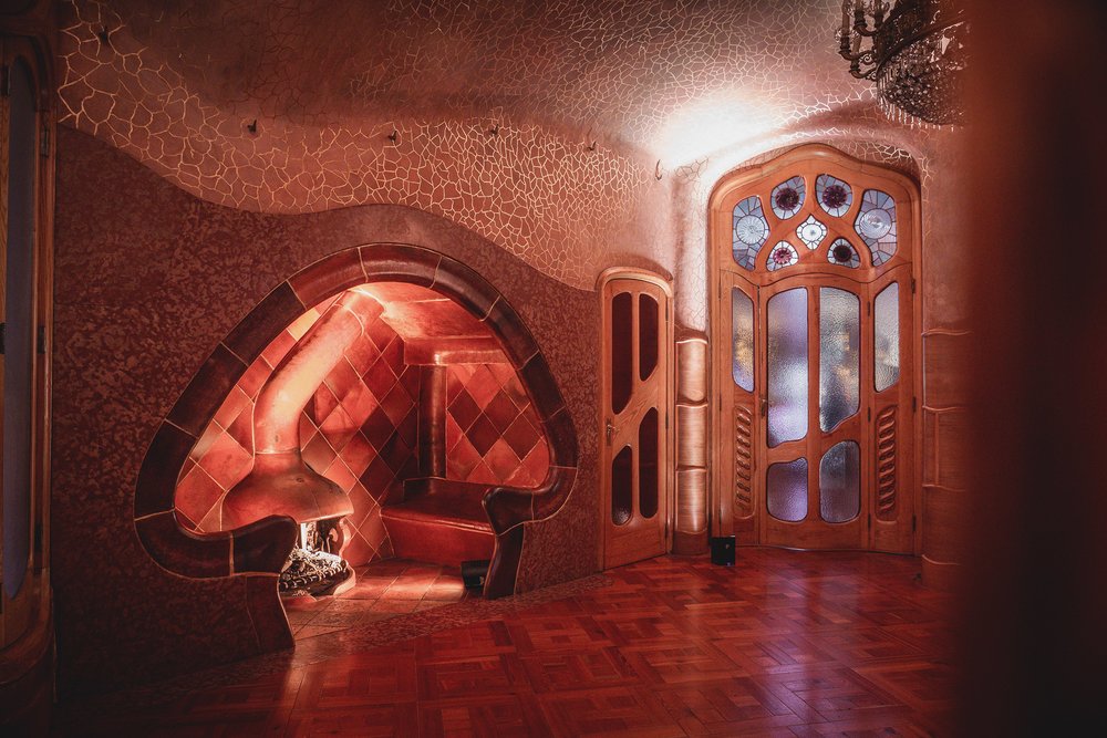 Mushroom-shaped fireplace inside Casa Batlló