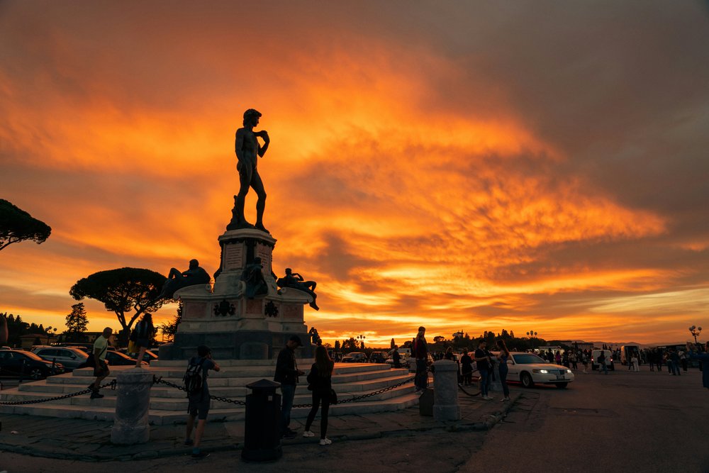 [usxanz] david in florence - bronze david at sunset