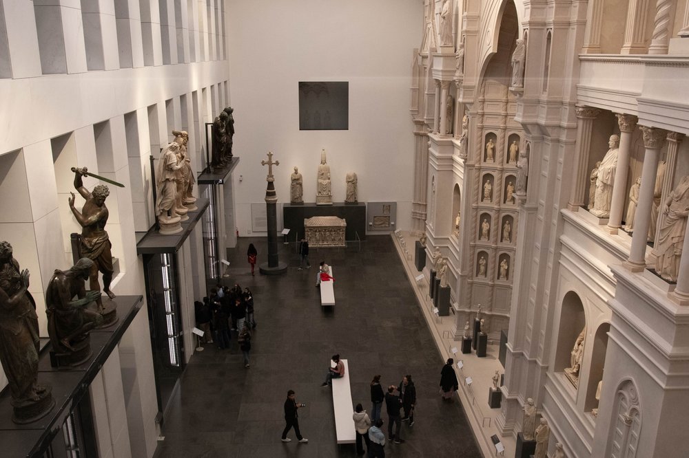 Inside the Opera del Duomo Museum with original cathedral artworks