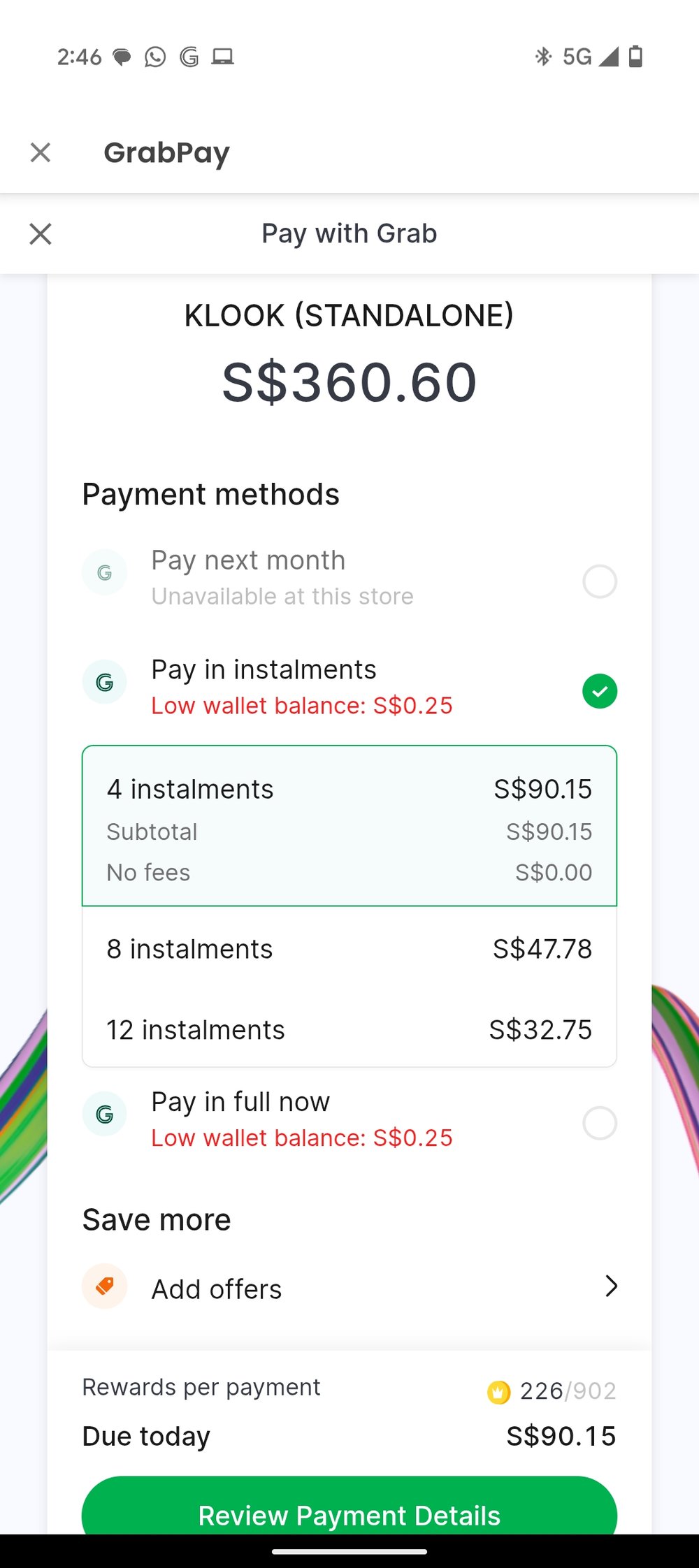 paylater by grab klook