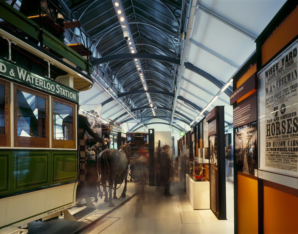 A gallery inside the London Transport Museum