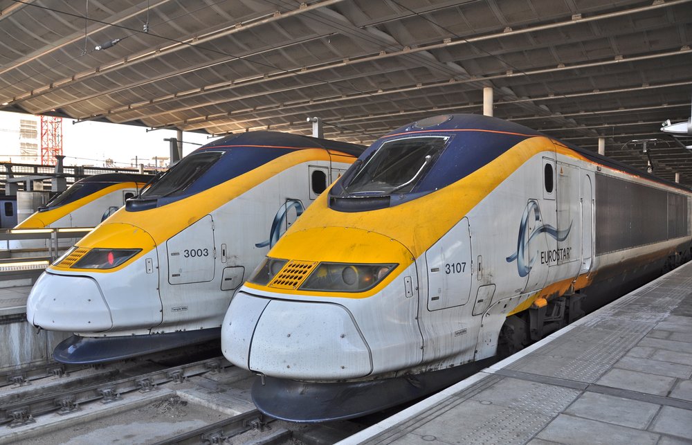 Eurostar trains lined up
