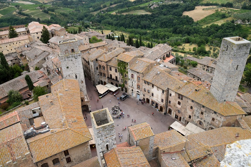tuscany - cobblestone houses and towers