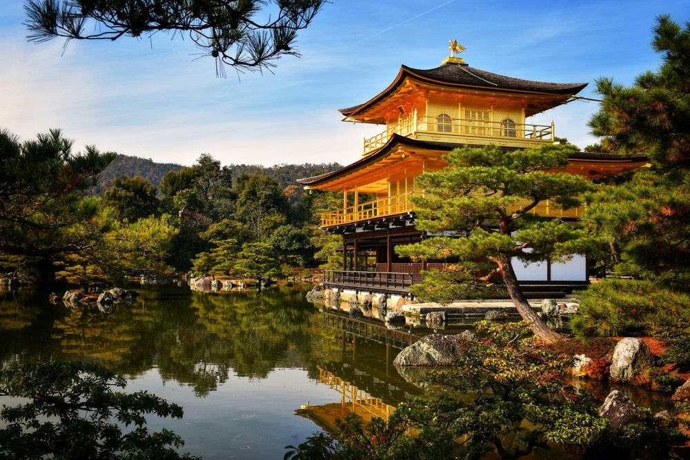 Full view of Kinkaku-ji Temple
