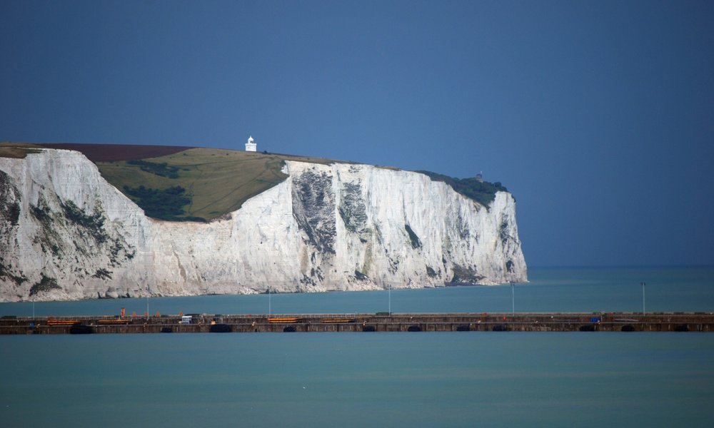 The White Cliffs of Dover overlooking the English Channel