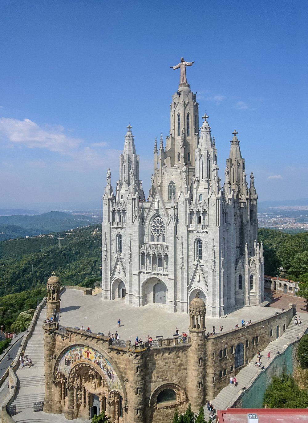 Aerial view of the Temple Expiatori del Sagrat Cor